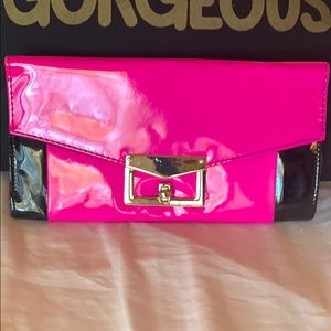 Pink & black clutch